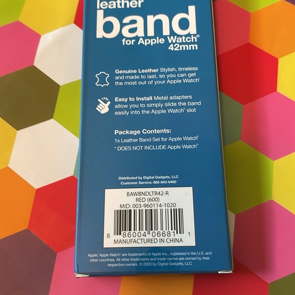 Apple Watch leather strap 42 mm- Blood Red - Picture 5 of 5